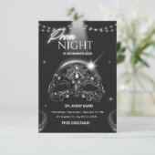 Modern zwart-wit Prom Night Invitation Kaart (Staand voorkant)