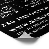 Modern Zwart & Wit, Pub/Brouwerij Adverteren Poster (Hoek)