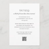 Modern zwart-wit QR Code Classy Wedding Informatiekaartje (Voorkant)