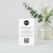 Modern Zwart Wit QR Code Logo Professional Visitekaartje (Staand voorkant)