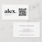 Modern zwart-wit QR Code Logo Visitekaartje (Voorkant / Achterkant)