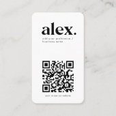 Modern zwart-wit QR Code Logo Visitekaartje (Voorkant)