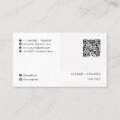 Modern Zwart Wit QR Code Social Media Icon Logo Visitekaartje (Voorkant)