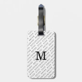 Modern zwart-wit reisobjectpatroon bagagelabel (Achterkant verticaal)