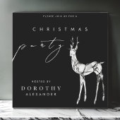 Modern zwart-wit rendier kerstfeest kaart