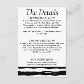 Modern zwart-wit retro bruiloft details informatiekaartje (Voorkant)