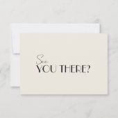 Modern Zwart Wit Retro Frans Whimsical Bruiloft RSVP Kaartje (Achterkant)