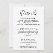 Modern zwart-wit romantisch paar bruiloft kaart (Achterkant)