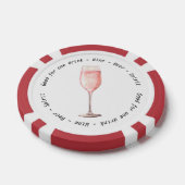 Modern Zwart Wit Roze Fizz Drink Voucher Bruiloft Poker Chips (Enkel)