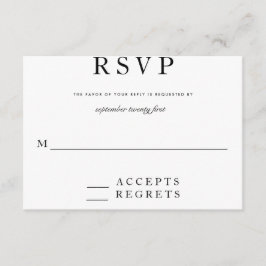 Modern zwart-wit RSVP Kaartje