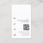 Modern zwart-wit RSVP met QR-code Visitekaartje (Voorkant)