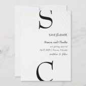 Modern Zwart-wit Save the Date Bruiloft Kaart (Voorkant)
