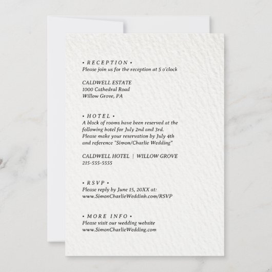 Modern Zwart-wit Save the Date Bruiloft Kaart (Achterkant)