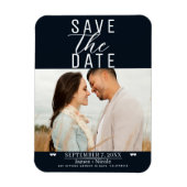 Modern Zwart Wit Save the Date Wedding Photo Magneet (Verticaal)