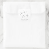 Modern zwart-wit script, aangepast Afstuderen Vierkante Sticker (Tas)