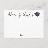 Modern zwart wit script advies wenst afstuderen informatiekaartje (Voorkant)