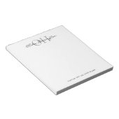 Modern zwart-wit script Classic Monogram Notitieblok (Schuin)