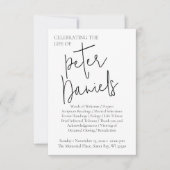 Modern zwart-wit script foto begrafenisprogramma kaart (Voorkant)