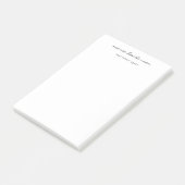 Modern zwart wit script kalligrafie monogram post-it® notes (Schuin)