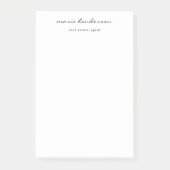 Modern zwart wit script kalligrafie monogram post-it® notes (Voorkant)
