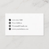 Modern Zwart-wit Script Logo Boutique Visitekaartje (Achterkant)