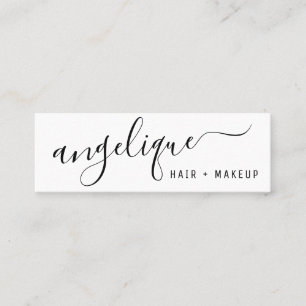 Modern zwart-wit script make-up haar trendy mini visitekaartje