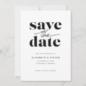 Modern zwart-wit, sla de datumkaart op save the date (Voorkant)
