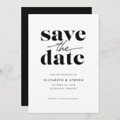 Modern zwart-wit, sla de datumkaart op save the date (Voorkant / Achterkant)