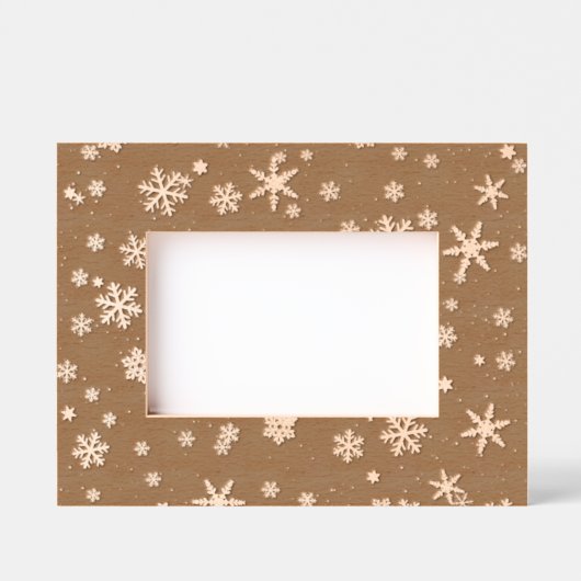 Modern zwart wit sneeuwvlok patroon gegraveerde lijstjes (Voorkant)