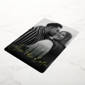 Modern zwart-wit sparen de Datum Folie Uitnodiging (Gedraaid)