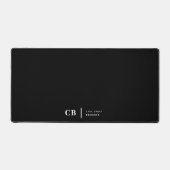 Modern zwart-wit, stijlvol monogram bureaumat (Voorkant)