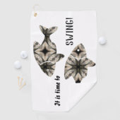 Modern Zwart Wit Stijlvolle Vis Personaliseren Golfhanddoek (Insitu)