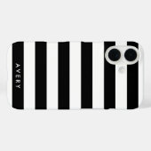 Modern zwart-wit strepe, persoonlijk Hoesje (Achterkant (horizontaal))