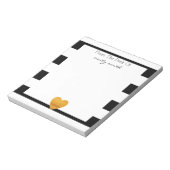 Modern zwart-wit Stripe Gold Foil hart Notitieblok (Gedraaid)