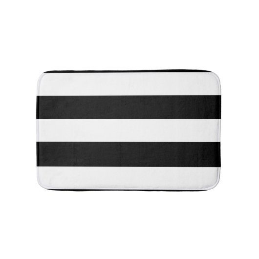 Modern zwart-wit Stripes patroon Badmat (Voorkant)