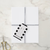 Modern zwart-wit Stripes patroon Cadeaulabel (Met Touw)