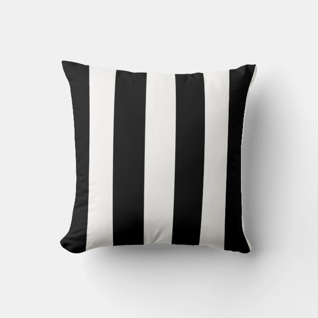 Modern zwart-wit Stripes patroon Kussen (Voorkant)