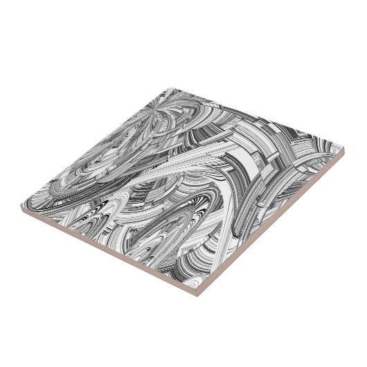 Modern zwart-wit tegeltje (Zijkant)