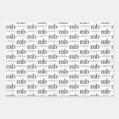 Modern Zwart Wit Trendy Script Initiaal Monogram Inpakpapier Vel (Voorkant 2)