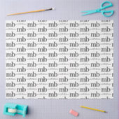 Modern Zwart Wit Trendy Script Initiaal Monogram Tissuepapier (Craft)