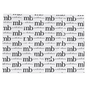 Modern zwart-wit trendy script initiële monogram groot cadeauzakje (Achterkant)