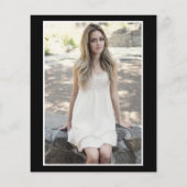 Modern Zwart Wit Verrassing Sweet 16 Invites (Achterkant)