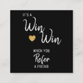 Modern zwart wit Verwijs een vriend Aanbevelingskaartje (Voorkant)