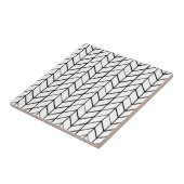 Modern zwart wit visgraat tegeltje (Zijkant)