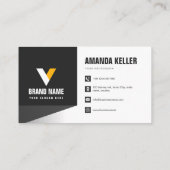 Modern zwart-wit visitekaartje (Achterkant)