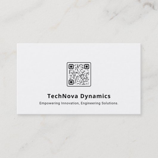 Modern zwart-wit Visitekaartje met QR-code (Voorkant)