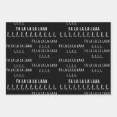 Modern Zwart Wit Vrolijk Kerstfeest Kalligrafie Inpakpapier Vel (Voorkant 2)