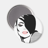 Modern zwart-wit vrouwenportret minimalistisch magneet (Voorkant / Achterkant)