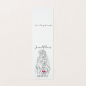Modern Zwart Wit Wavy Haar Roze Bow Hairstyling Visitekaartjes (Buitenkant ongevouwen)