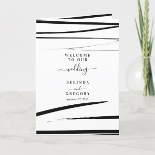 Modern Zwart Wit Wedding Orde van Service Programma